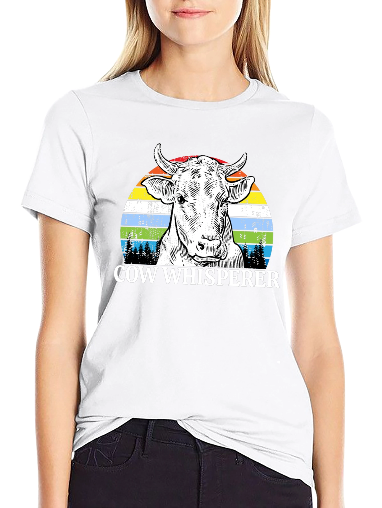 Cow Whisperer Graphic Tee - Unique Farm Animal Design