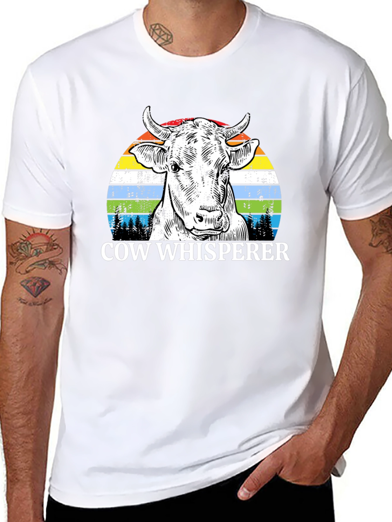Cow Whisperer Graphic Tee - Unique Farm Animal Design