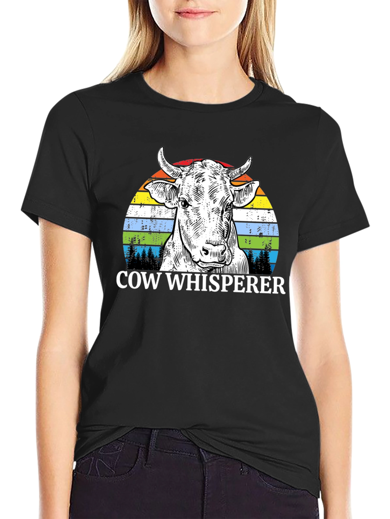 Cow Whisperer Graphic Tee - Unique Farm Animal Design