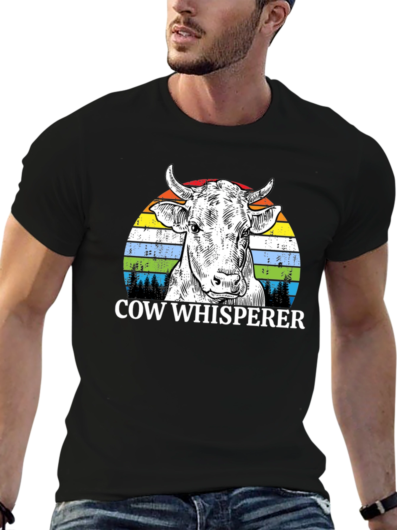 Cow Whisperer Graphic Tee - Unique Farm Animal Design