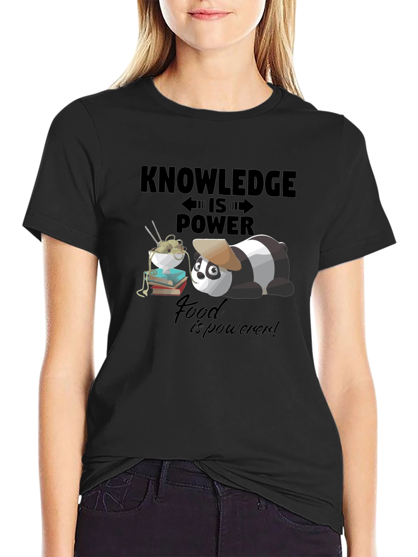 Knowledge is Power Panda T-Shirt