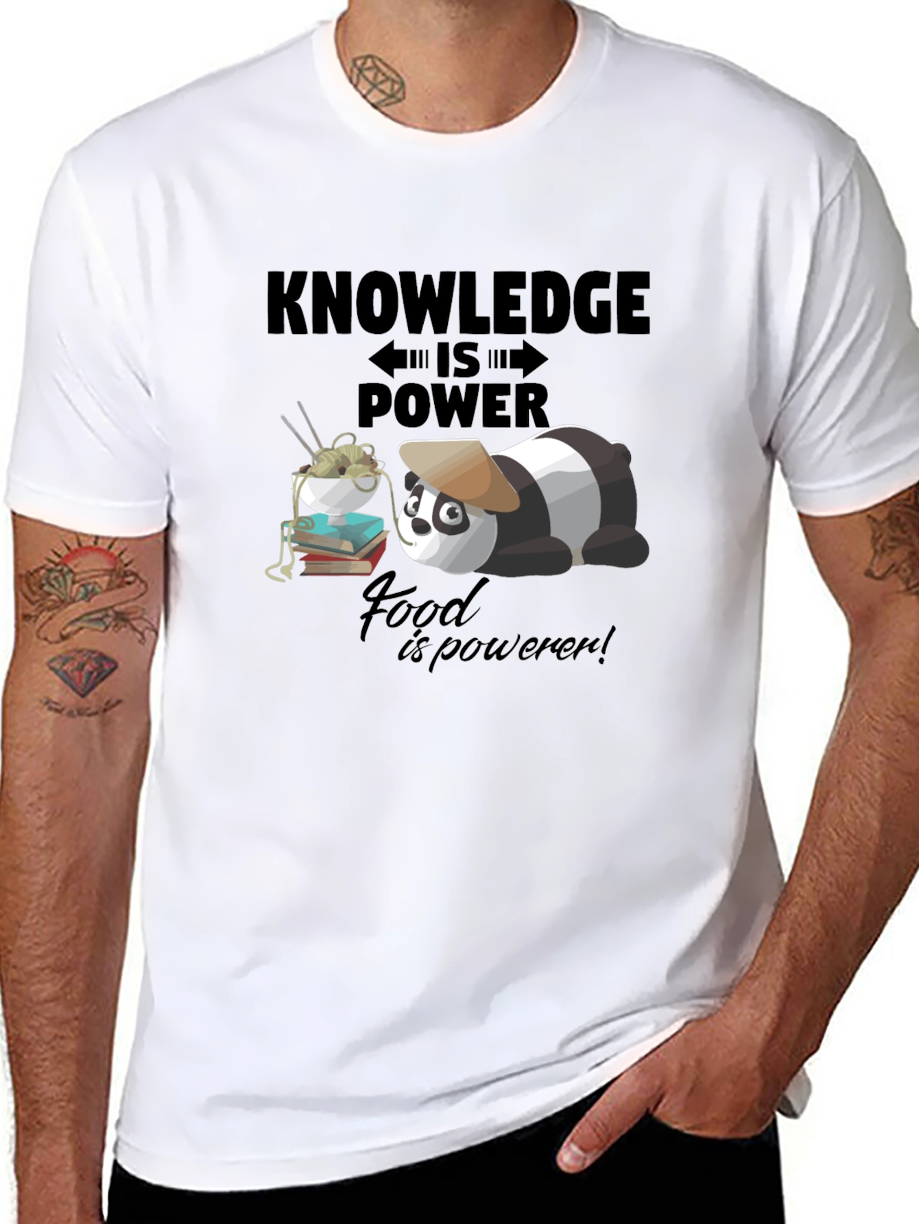 Knowledge is Power Panda T-Shirt
