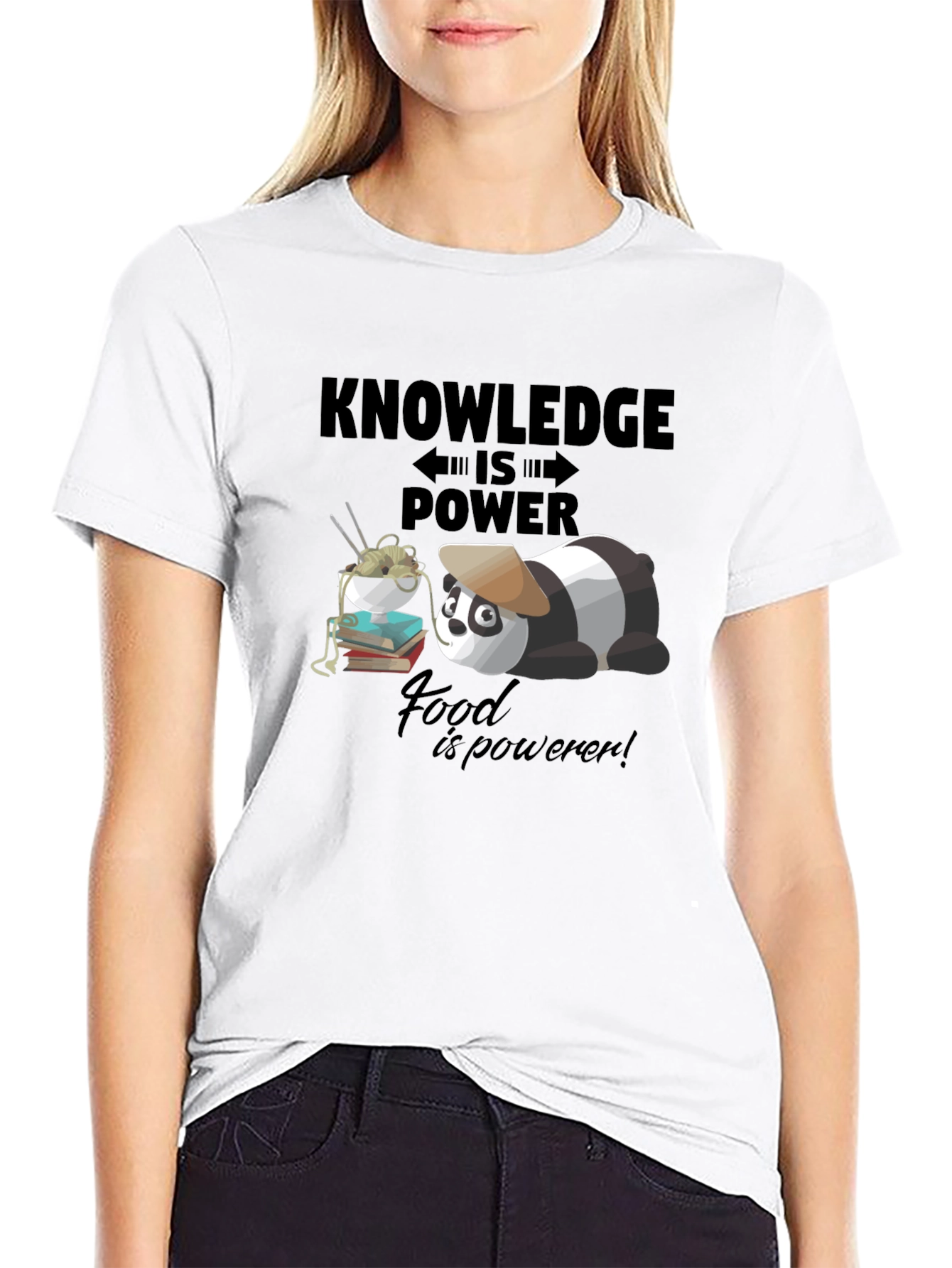 Knowledge is Power Panda T-Shirt