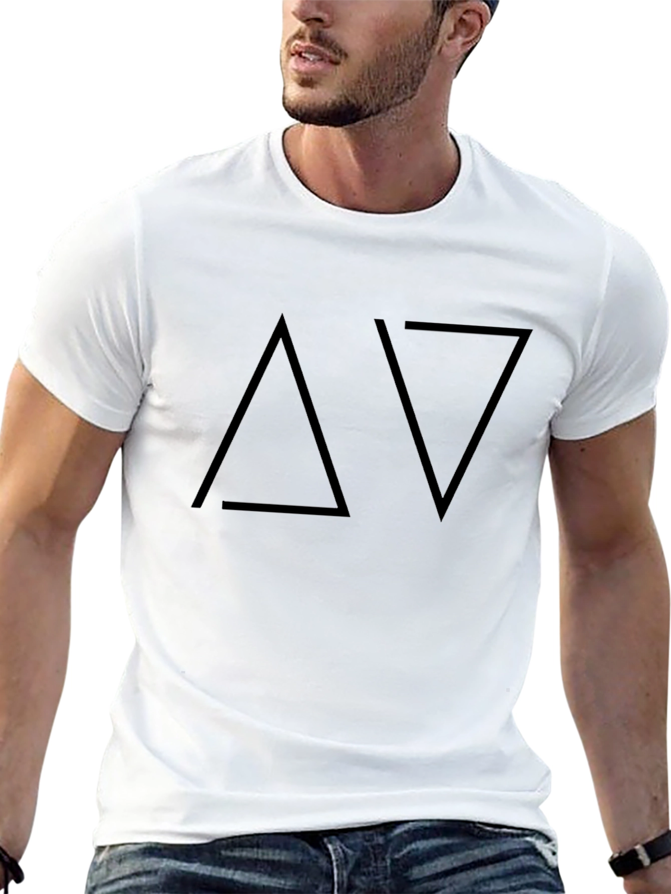 Minimalist Black T-Shirt with Triangle Design