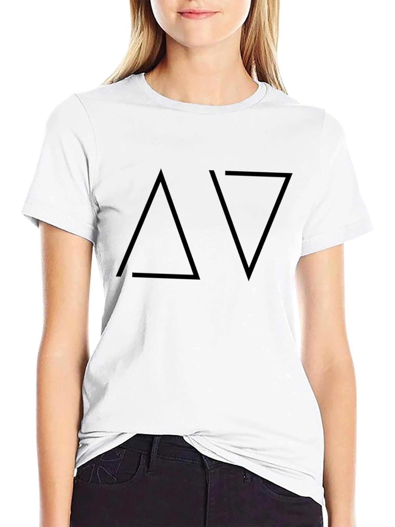 Minimalist Black T-Shirt with Triangle Design