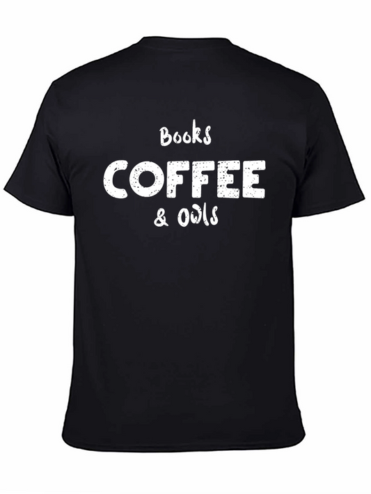 Books Coffee & Owls Graphic Tee - Black