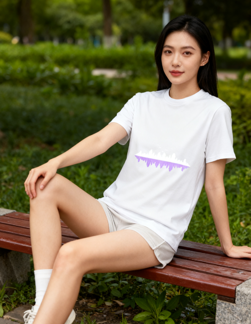 Artistic City Skyline Reflection Graphic T-Shirt - 100% Cotton, Versatile for Multiple Occasions