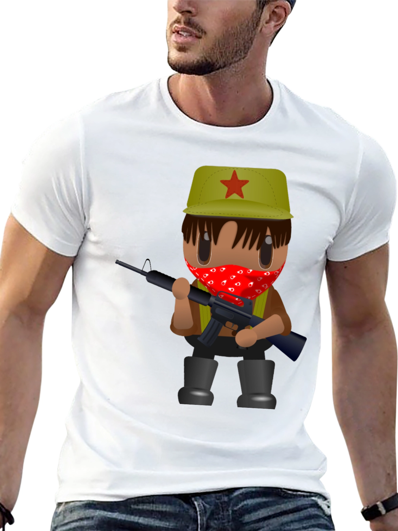 Cartoon Guerrilla T-Shirt - Black Graphic Tee