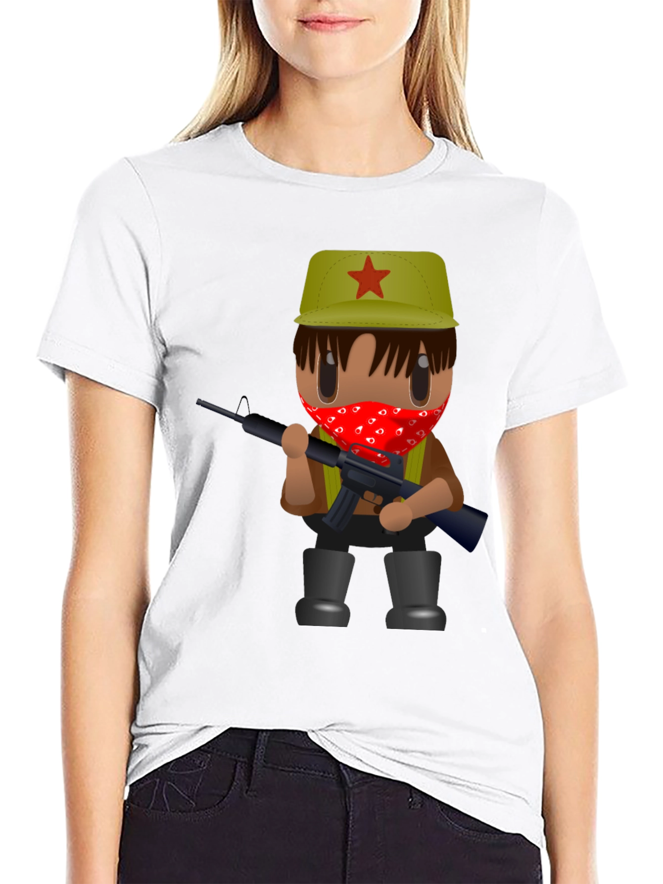 Cartoon Guerrilla T-Shirt - Black Graphic Tee