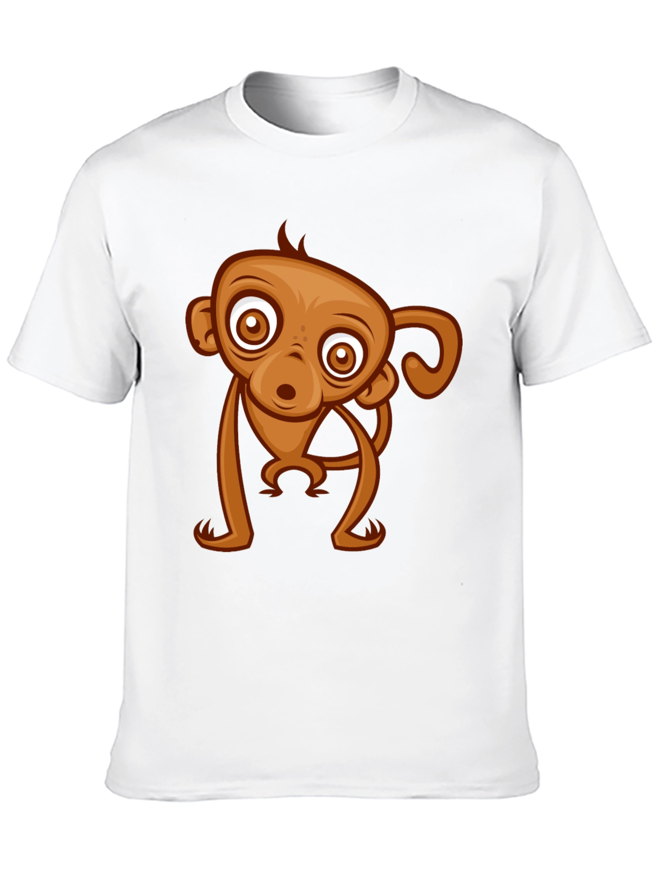 Cute Monkey Graphic Tee - Black Cotton T-Shirt