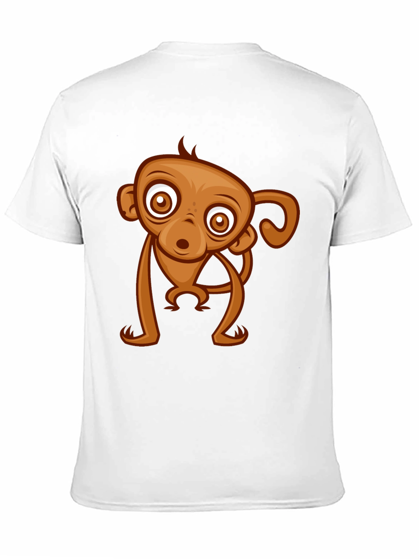 Cute Monkey Graphic Tee - Black Cotton T-Shirt