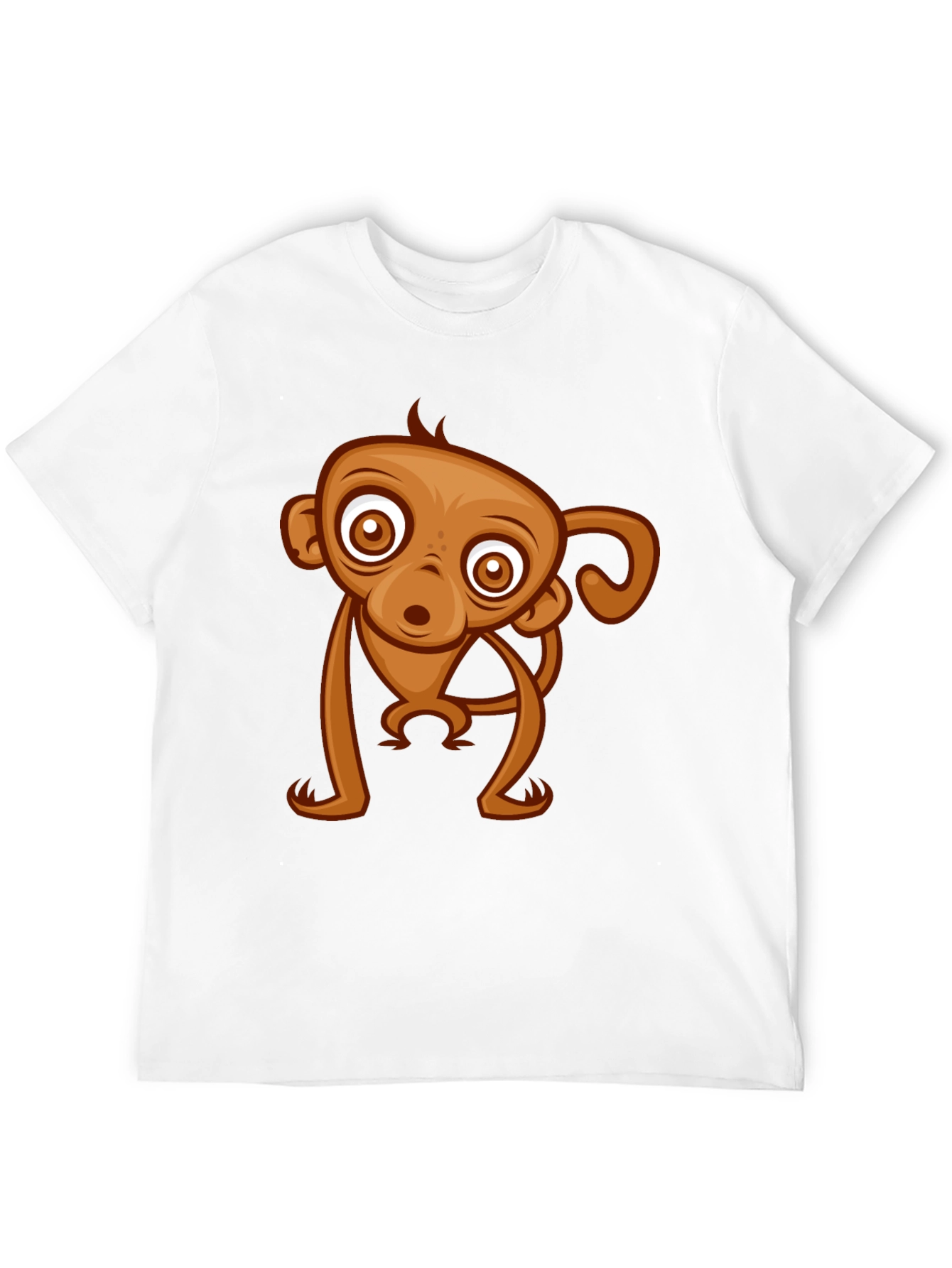 Cute Monkey Graphic Tee - Black Cotton T-Shirt