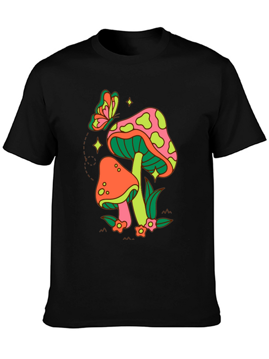 Groovy Mushroom & Butterfly Graphic Tee