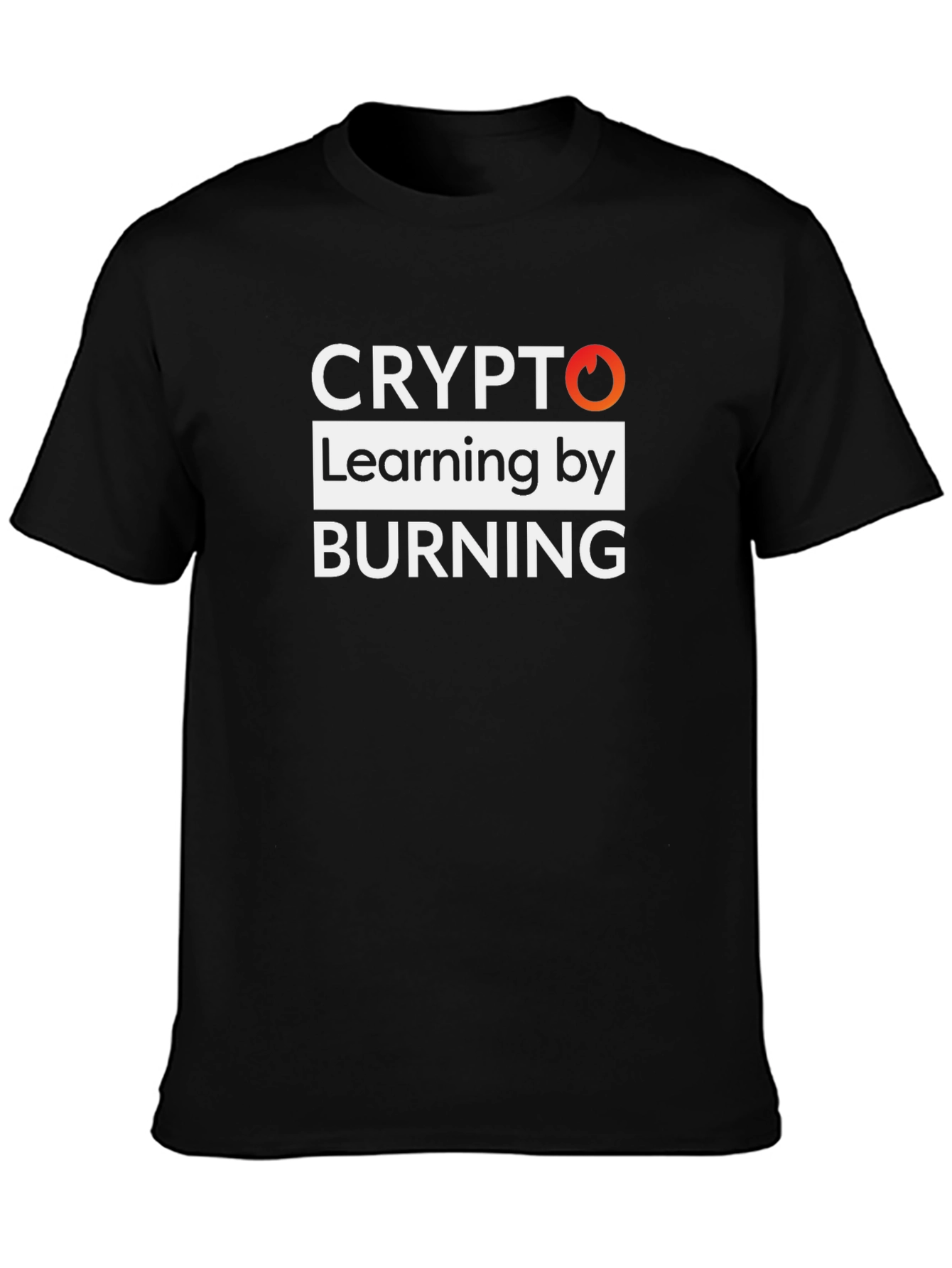 Crypto Learning by Burning Black Graphic T-Shirt
