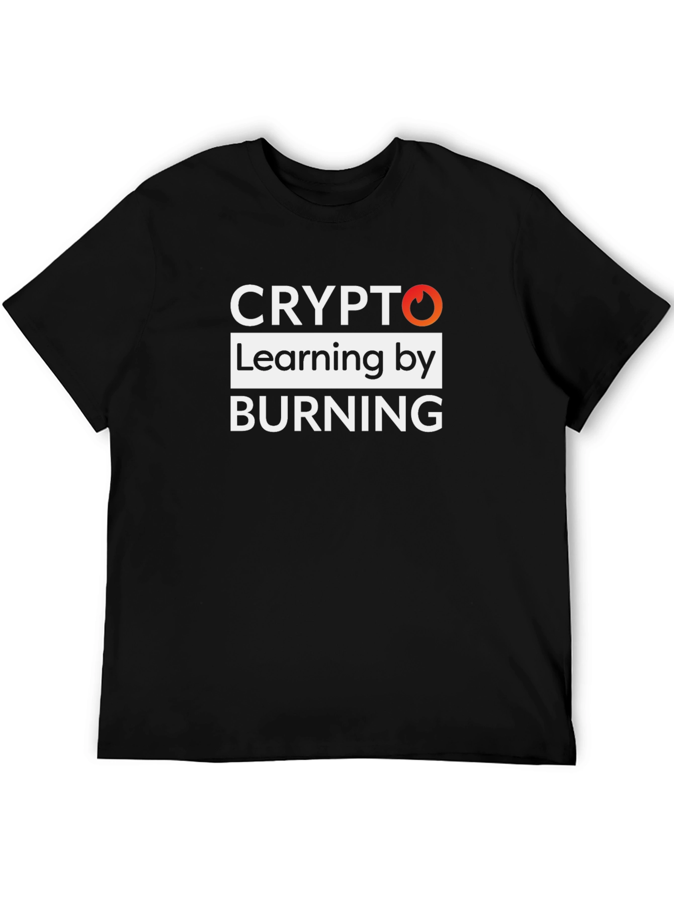 Crypto Learning by Burning Black Graphic T-Shirt