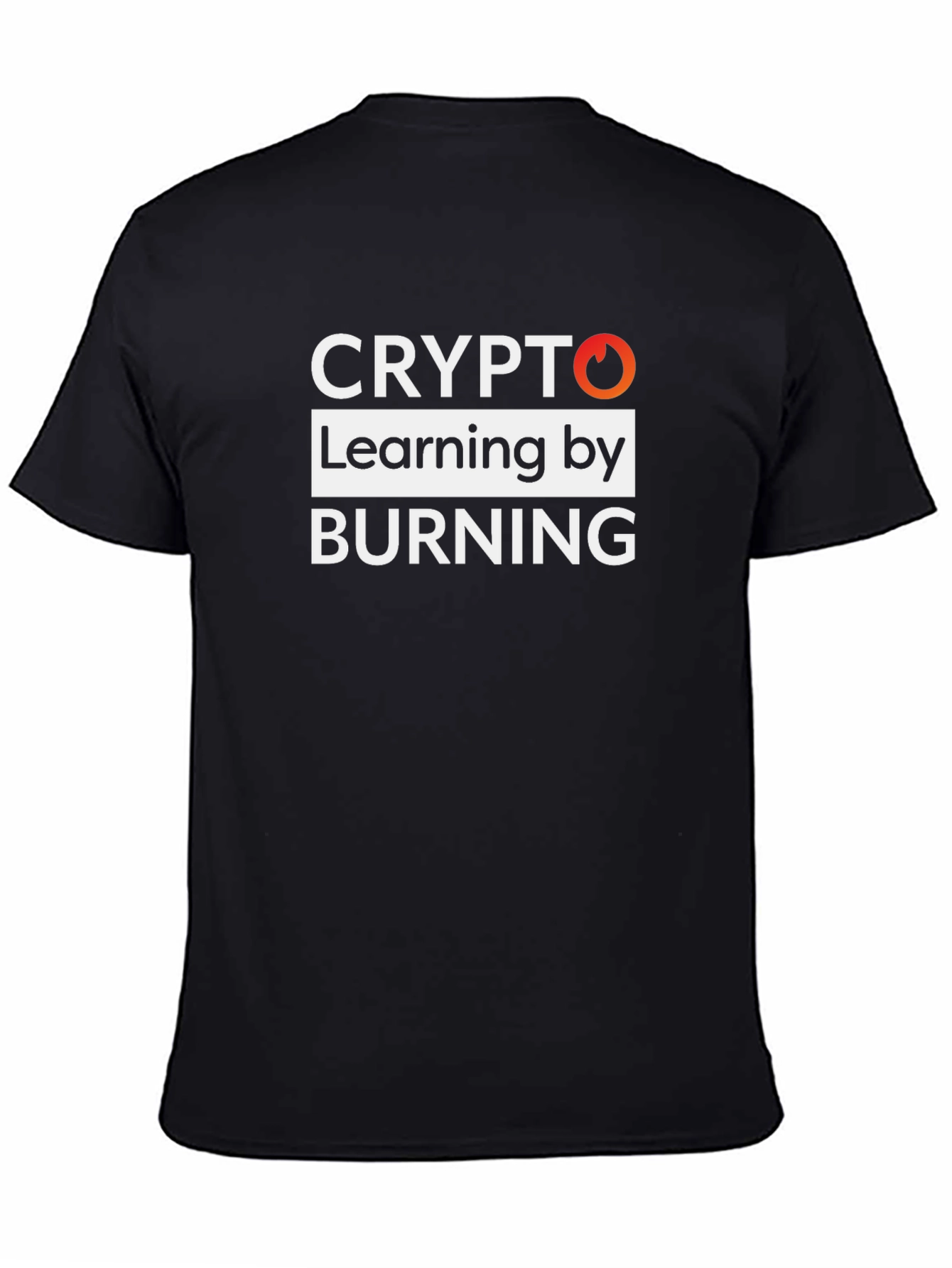 Crypto Learning by Burning Black Graphic T-Shirt