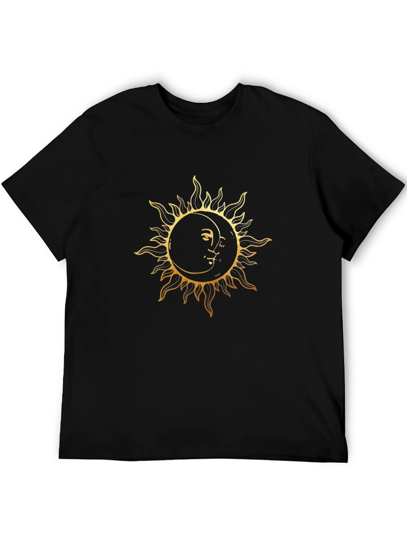 Sun & Moon Graphic Tee - Black Cotton Blend