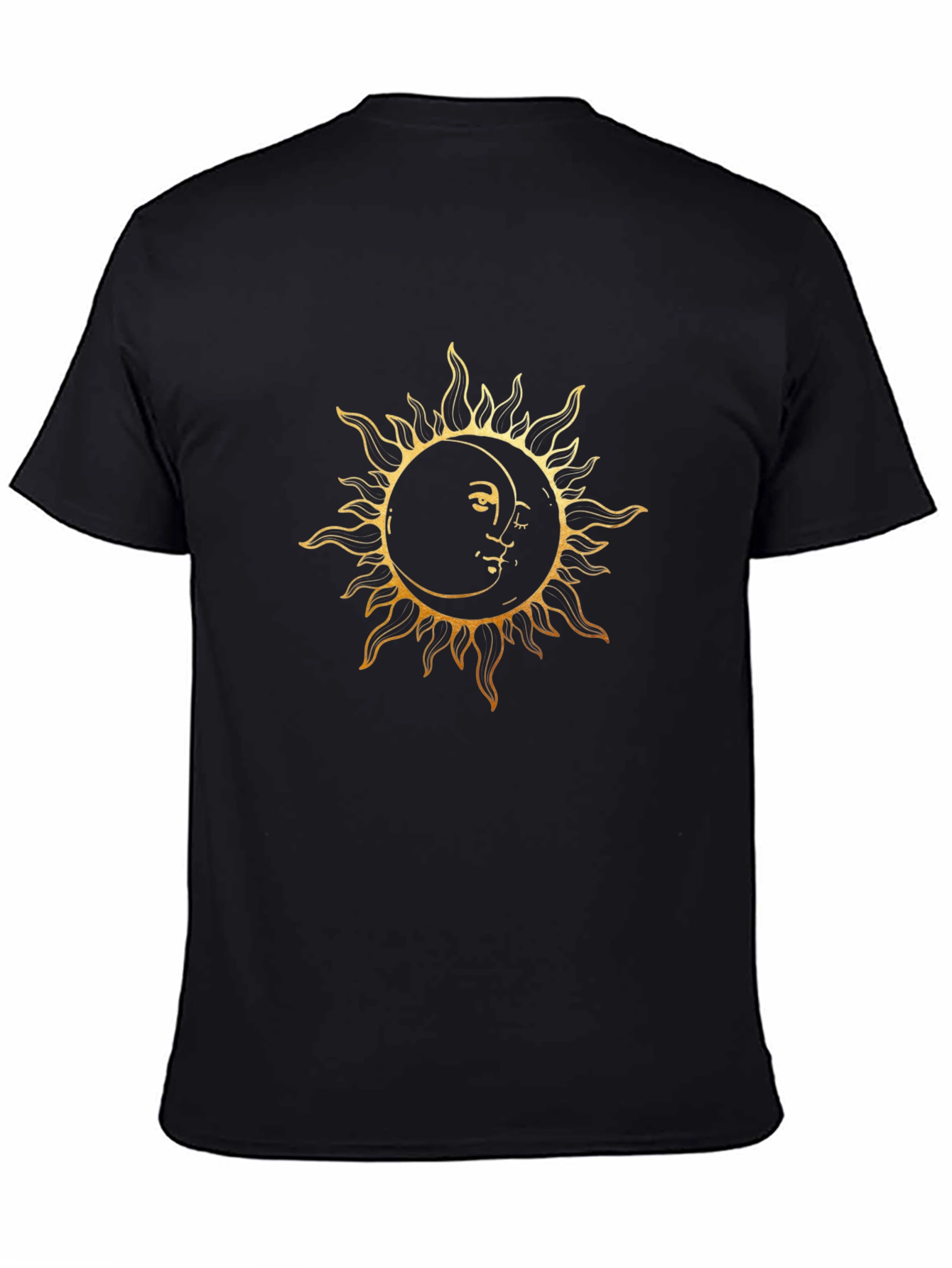 Sun & Moon Graphic Tee - Black Cotton Blend