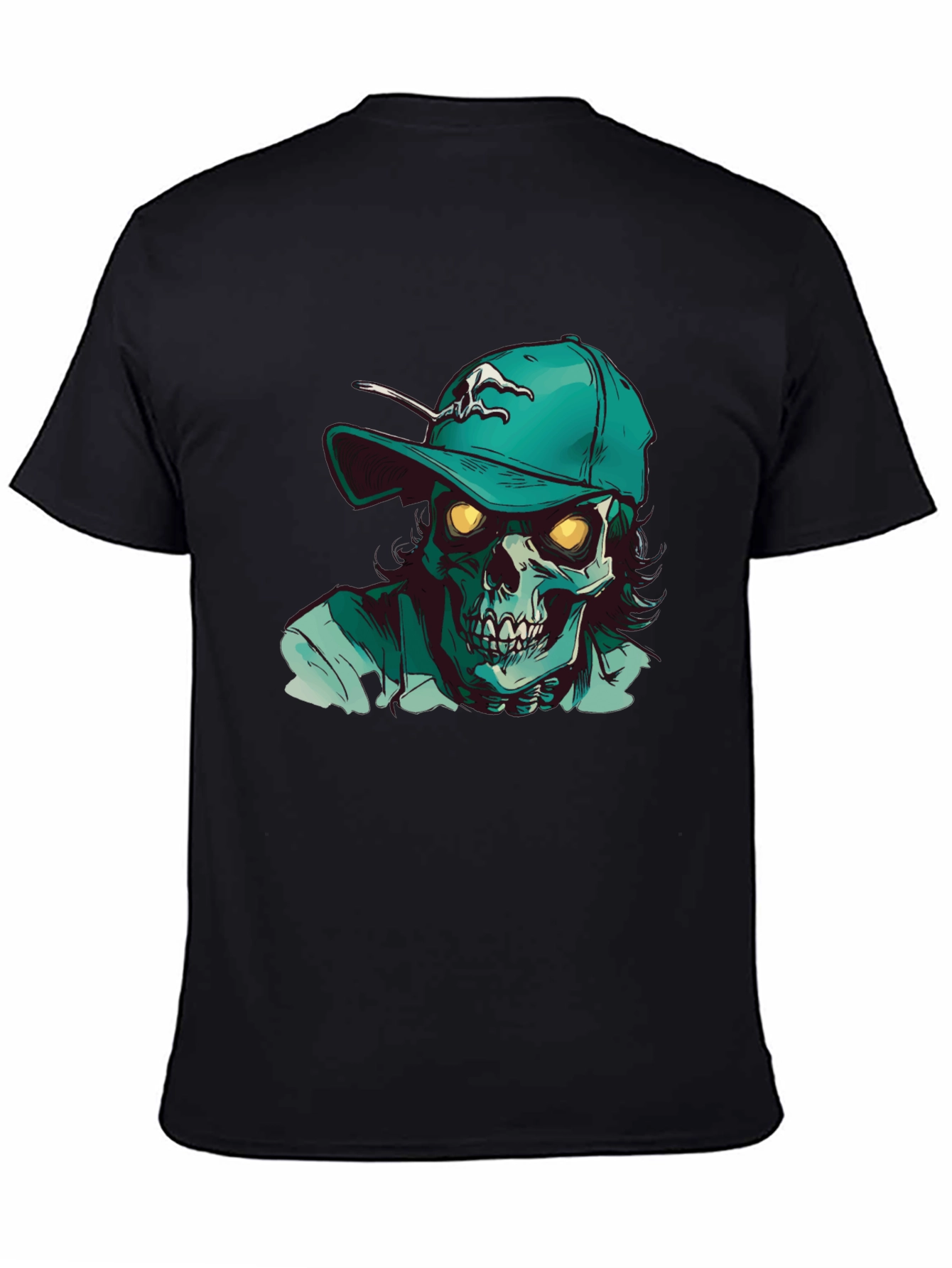Zombie Baseball Cap Graphic T-Shirt