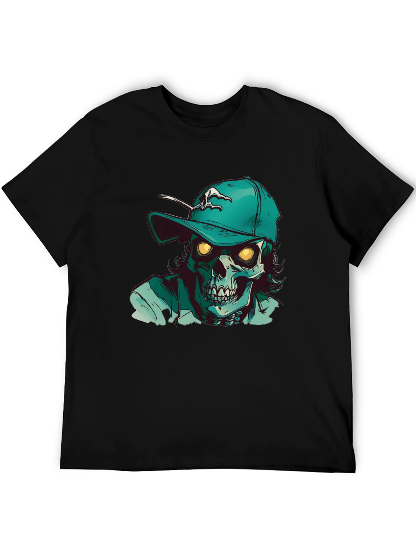 Zombie Baseball Cap Graphic T-Shirt