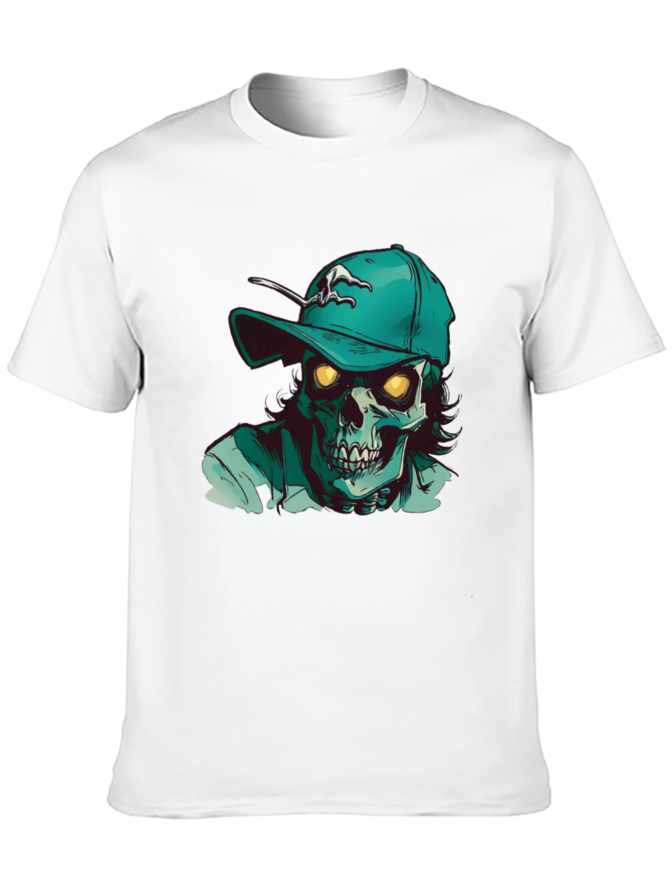 Zombie Baseball Cap Graphic T-Shirt