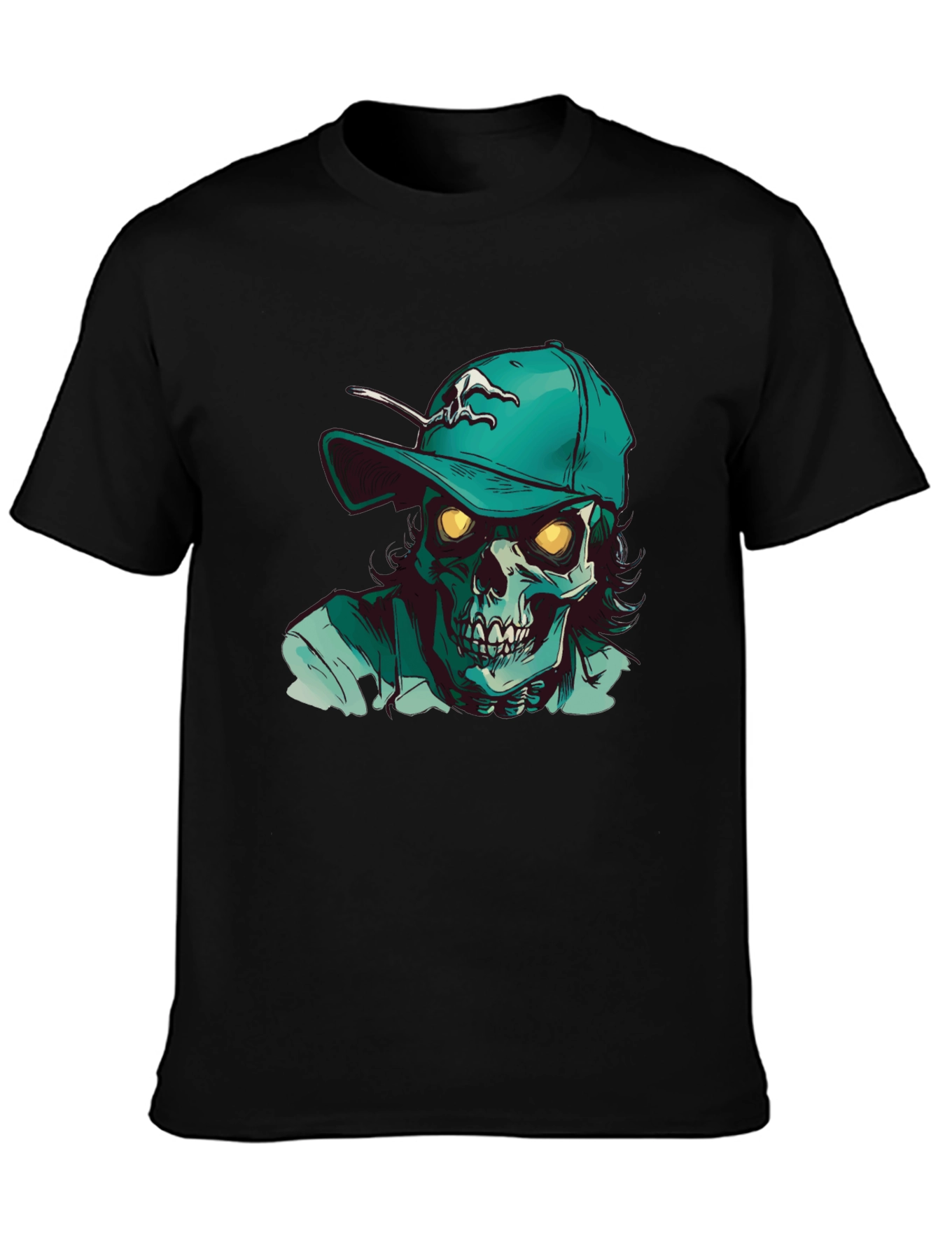 Zombie Baseball Cap Graphic T-Shirt