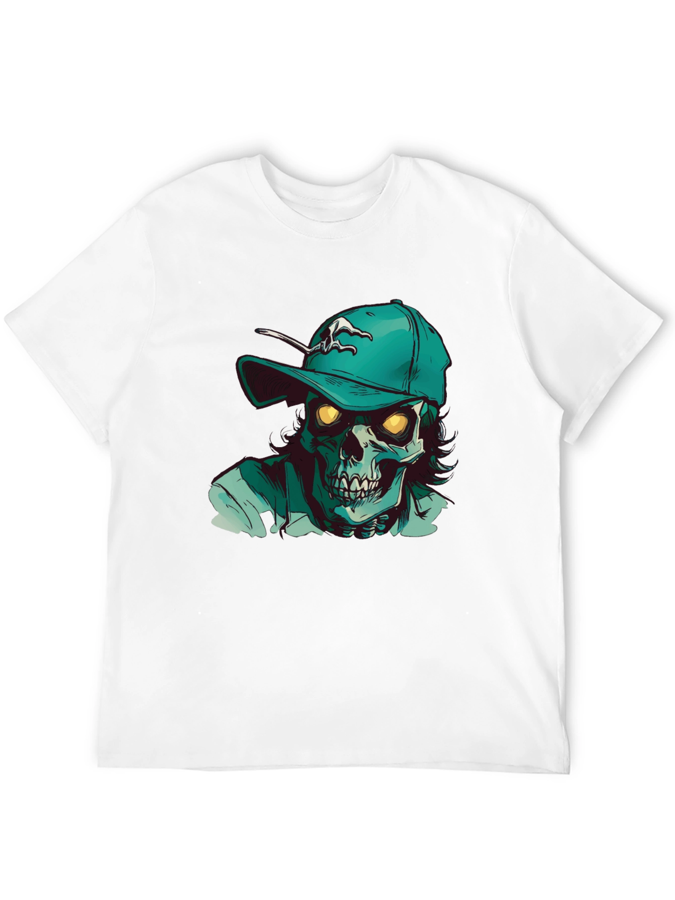 Zombie Baseball Cap Graphic T-Shirt