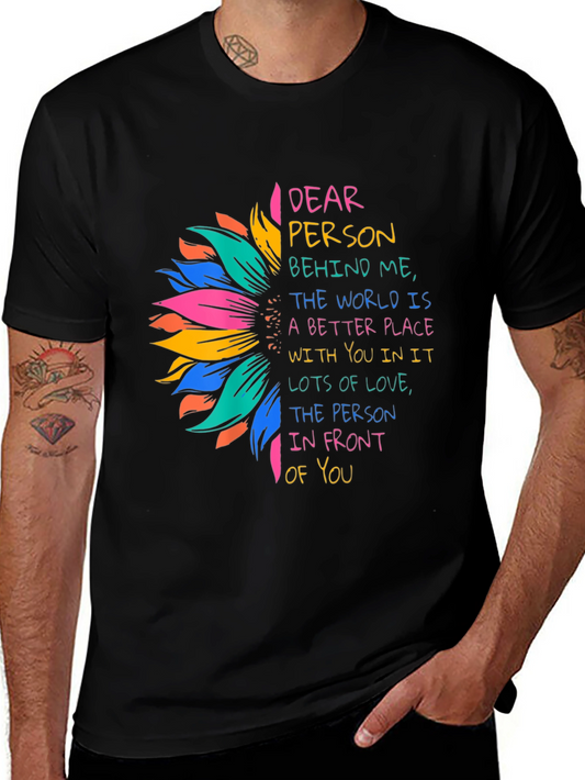 Colorful Sunflower Positive Message Graphic T-Shirt
