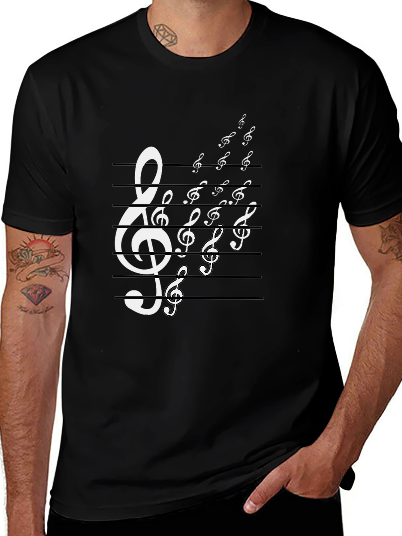 Musical Note Treble Clef Graphic T-Shirt