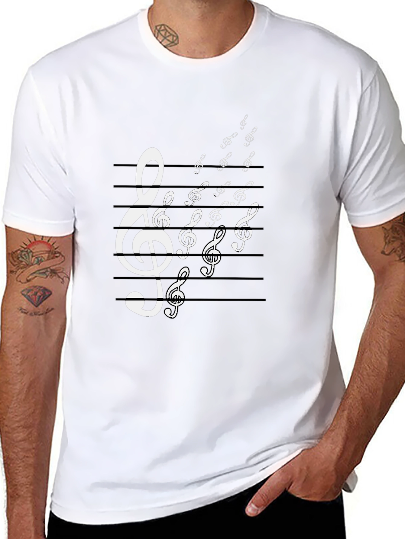 Musical Note Treble Clef Graphic T-Shirt