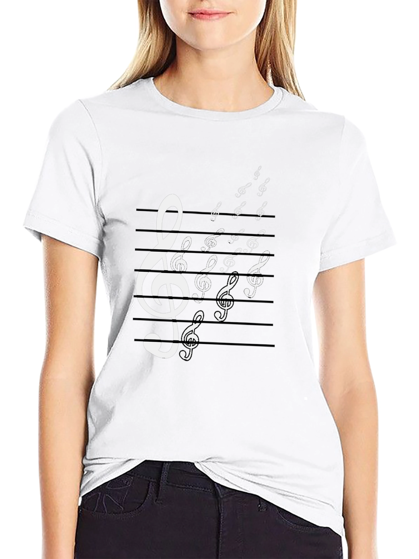 Musical Note Treble Clef Graphic T-Shirt