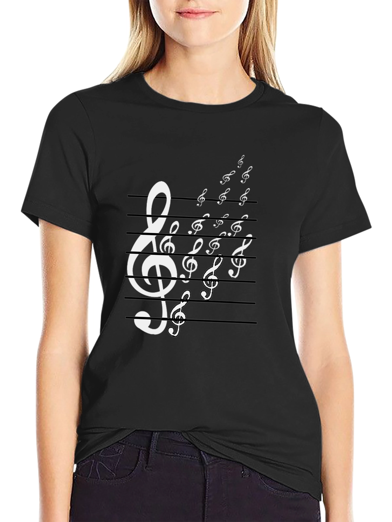 Musical Note Treble Clef Graphic T-Shirt