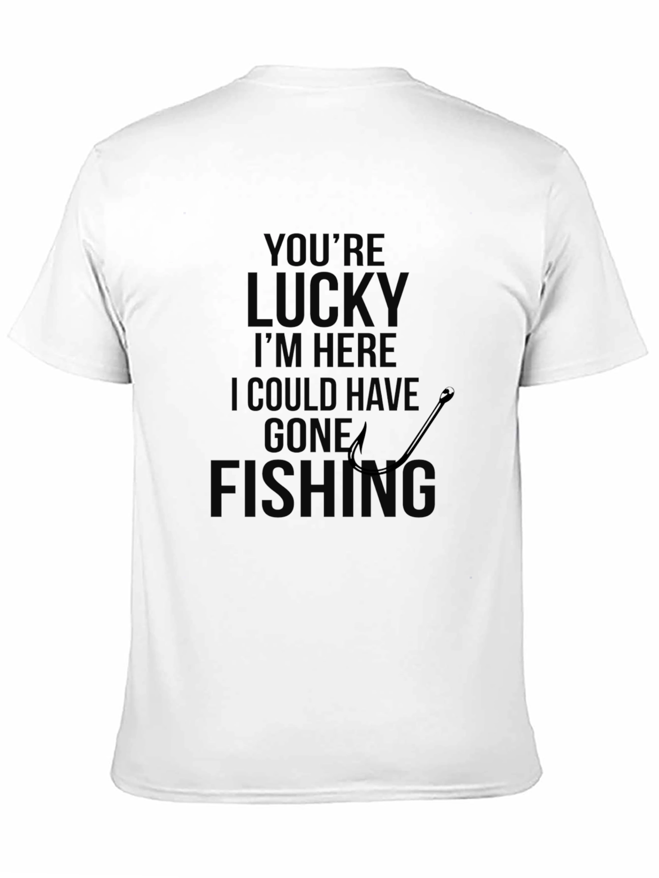 Mens Black Lucky Fishing Graphic Tee