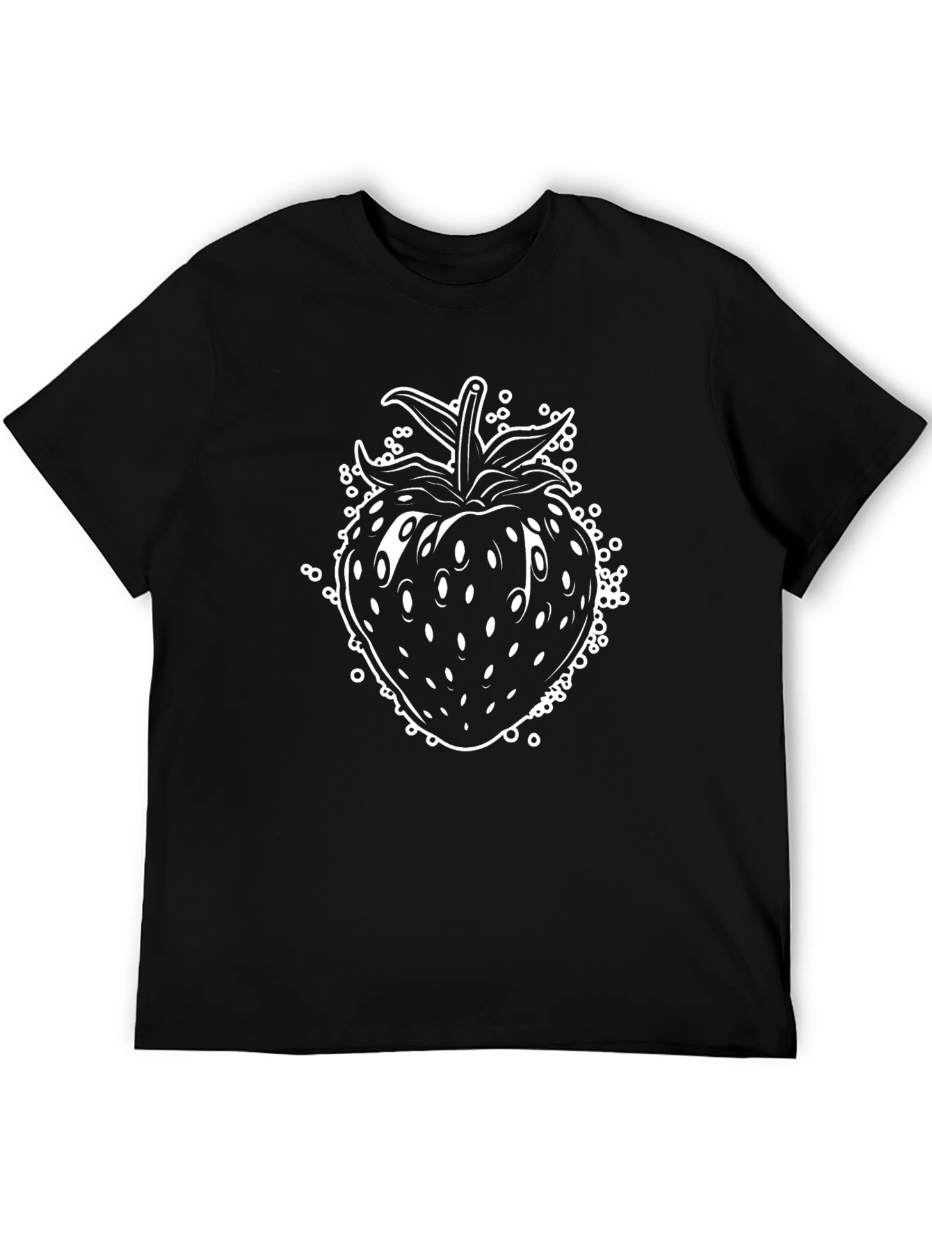 Strawberry Graphic Tee - Black Casual Shirt