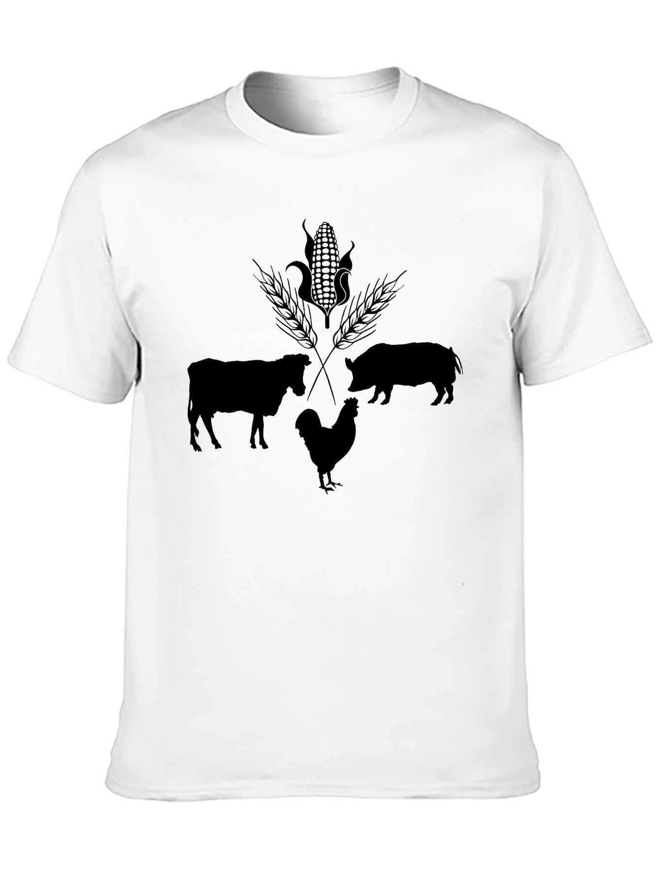 Farm Animal Graphic Black T-Shirt