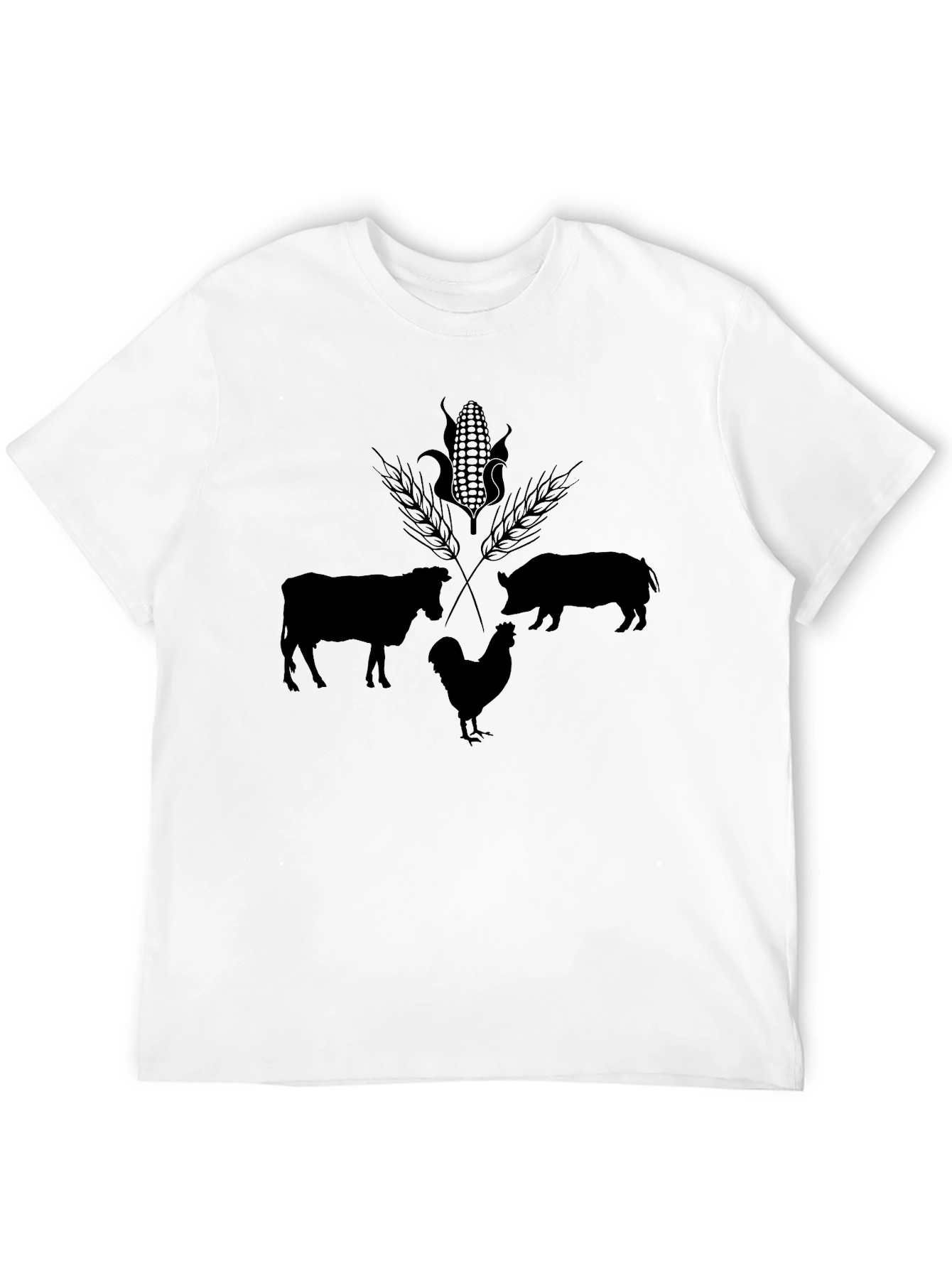 Farm Animal Graphic Black T-Shirt