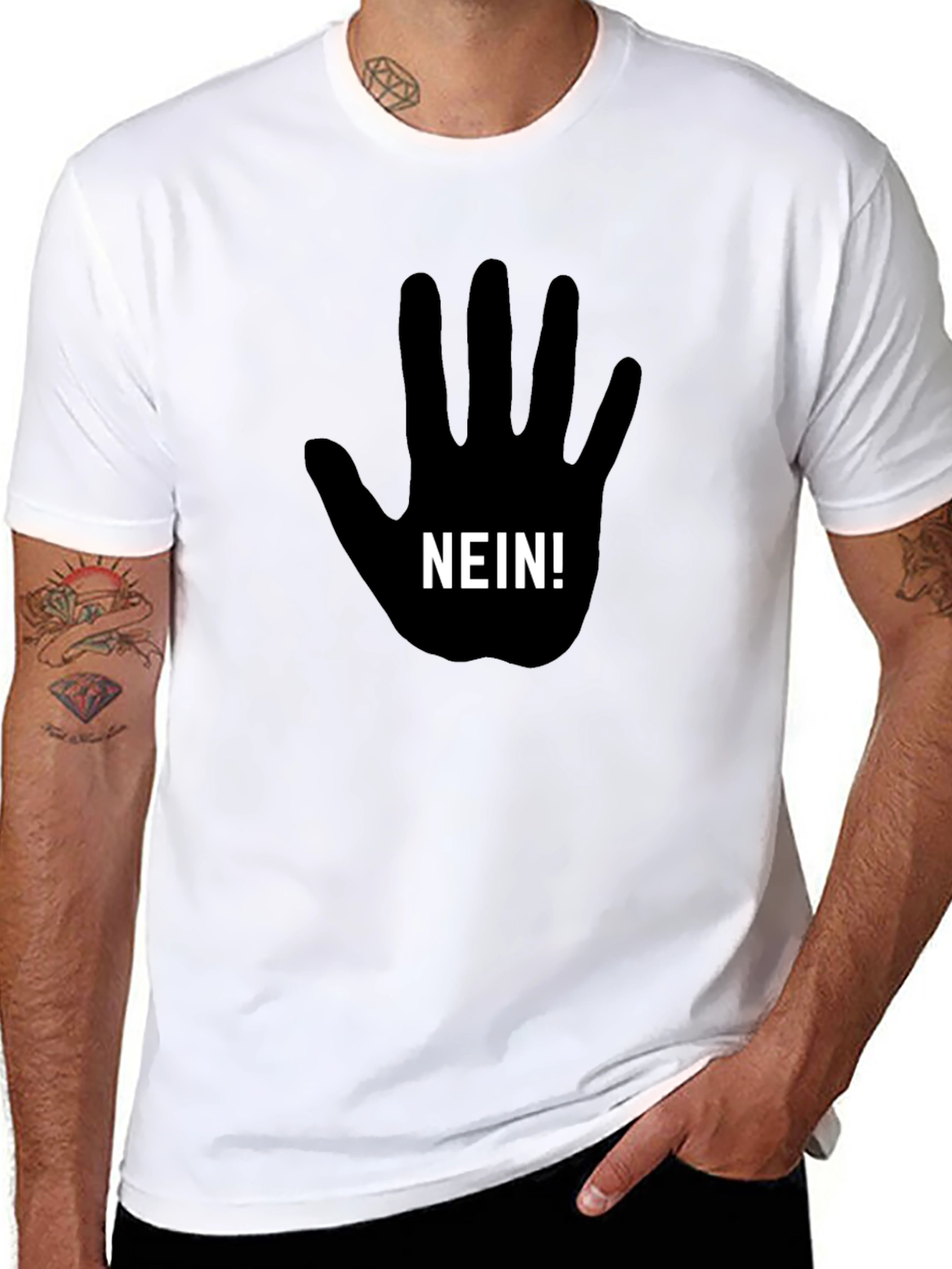 Nein Hand Graphic T-Shirt - Black