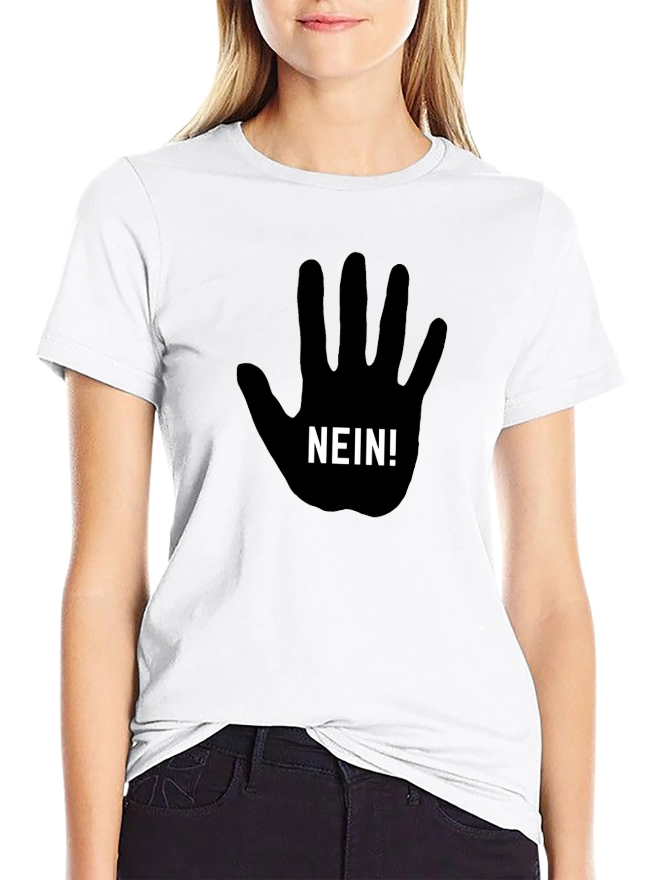 Nein Hand Graphic T-Shirt - Black