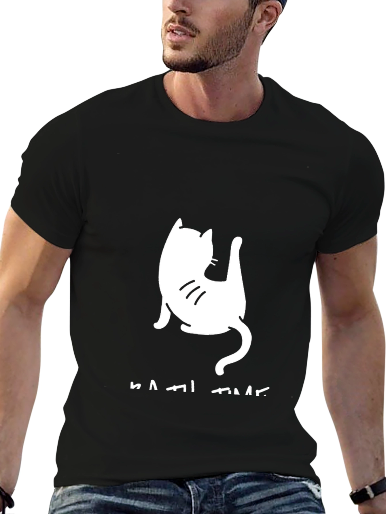 Black Cat Bath Time Graphic Tee