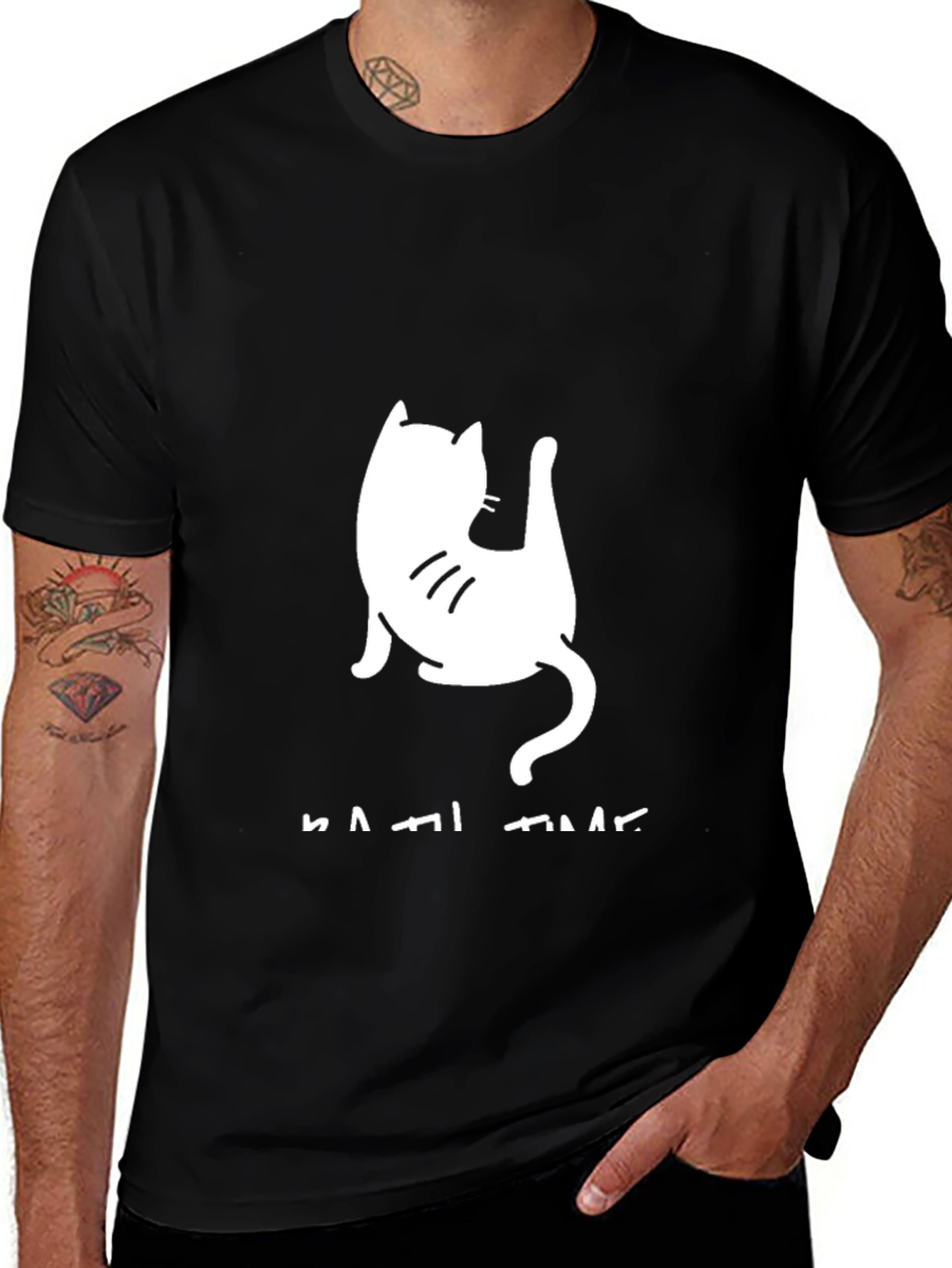 Black Cat Bath Time Graphic Tee