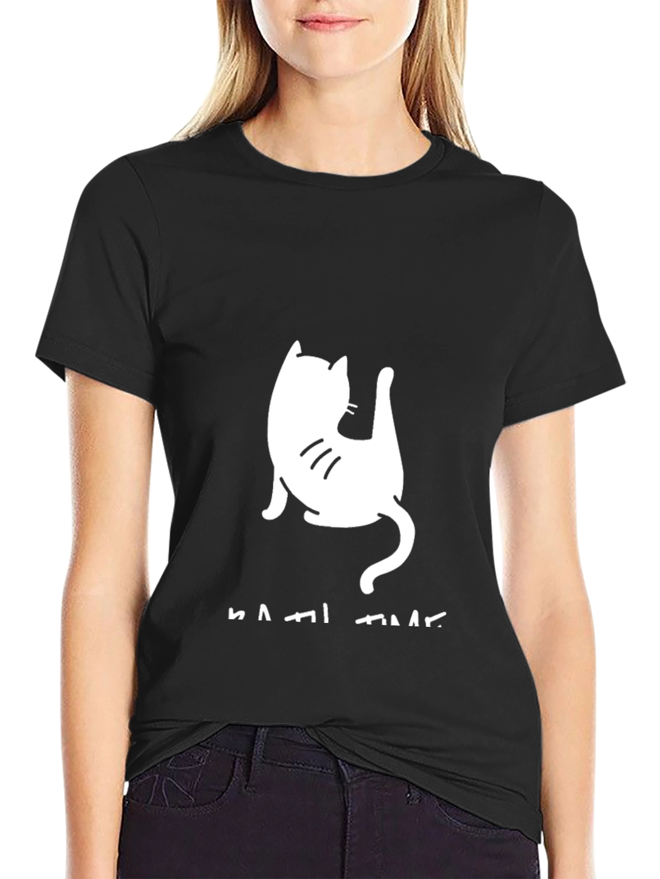 Black Cat Bath Time Graphic Tee