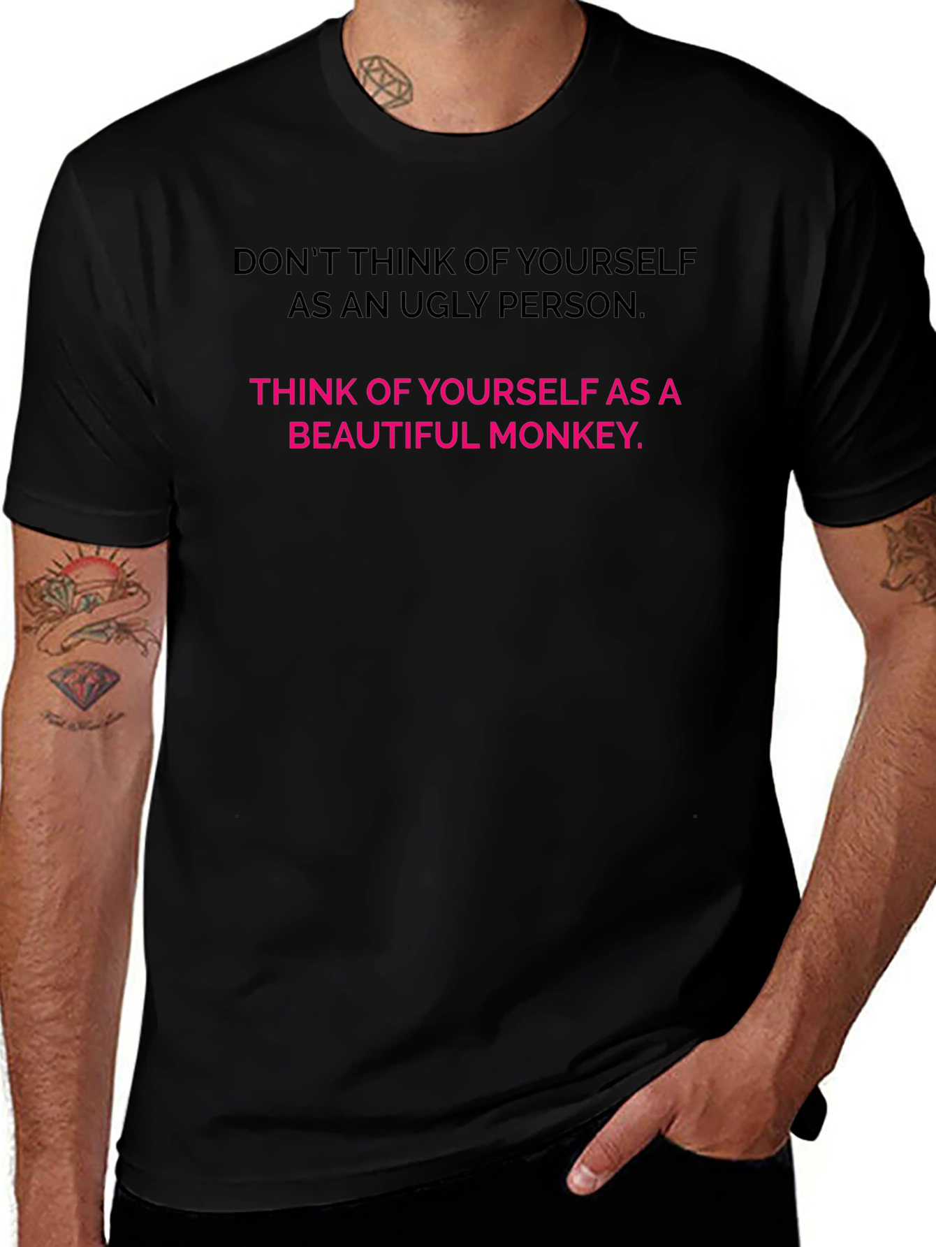 Funny Monkey T-Shirt - Think Beautiful!