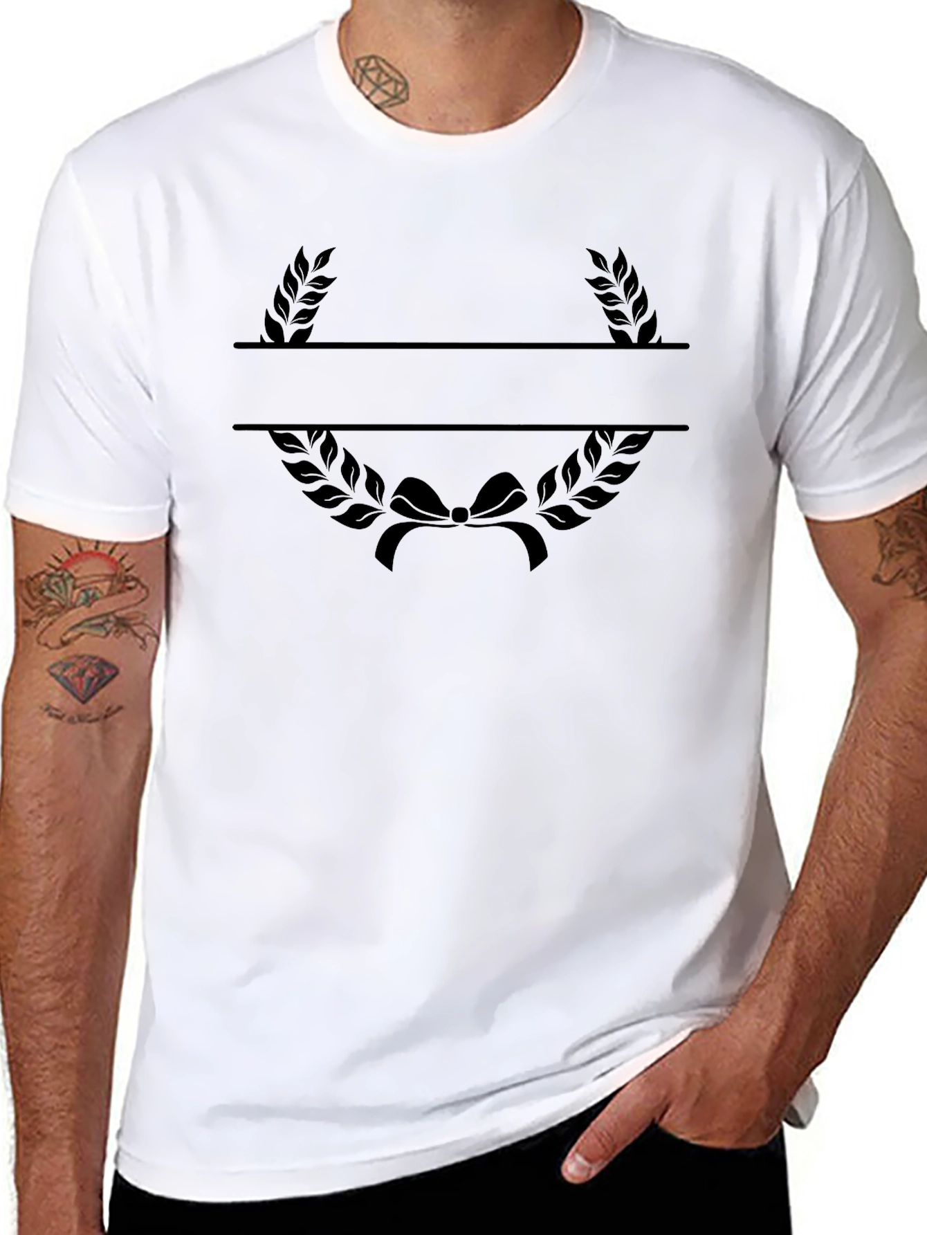 Customizable Laurel Wreath Graphic T-Shirt