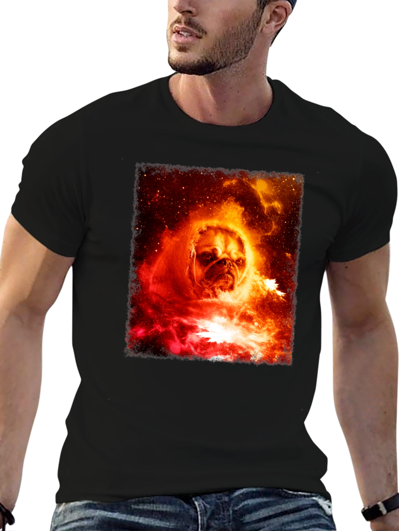 Pug Nebula Graphic Tee - Black