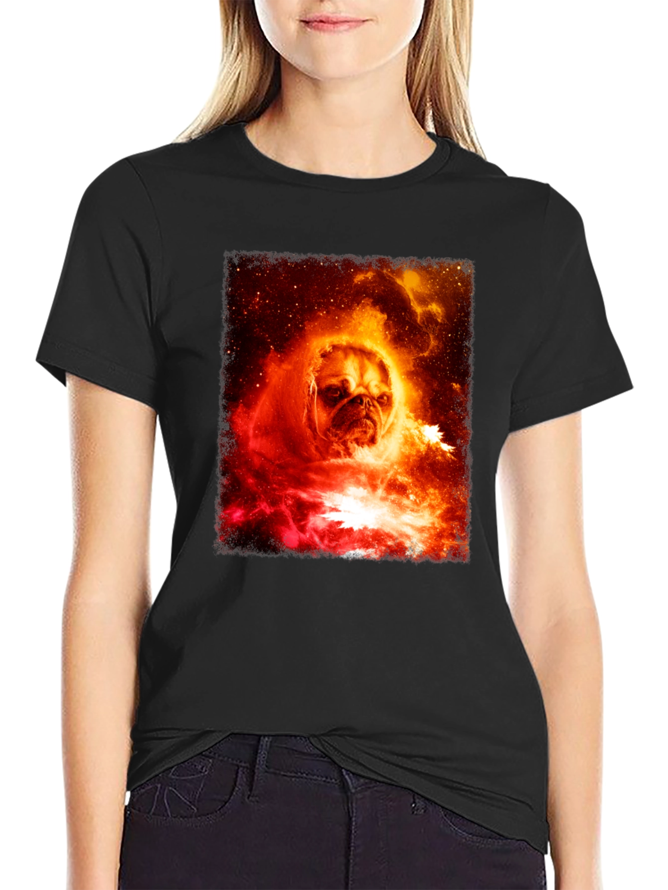 Pug Nebula Graphic Tee - Black
