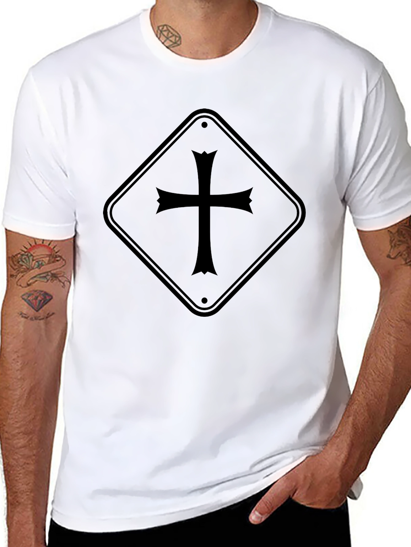 Cross Graphic T-Shirt - Black