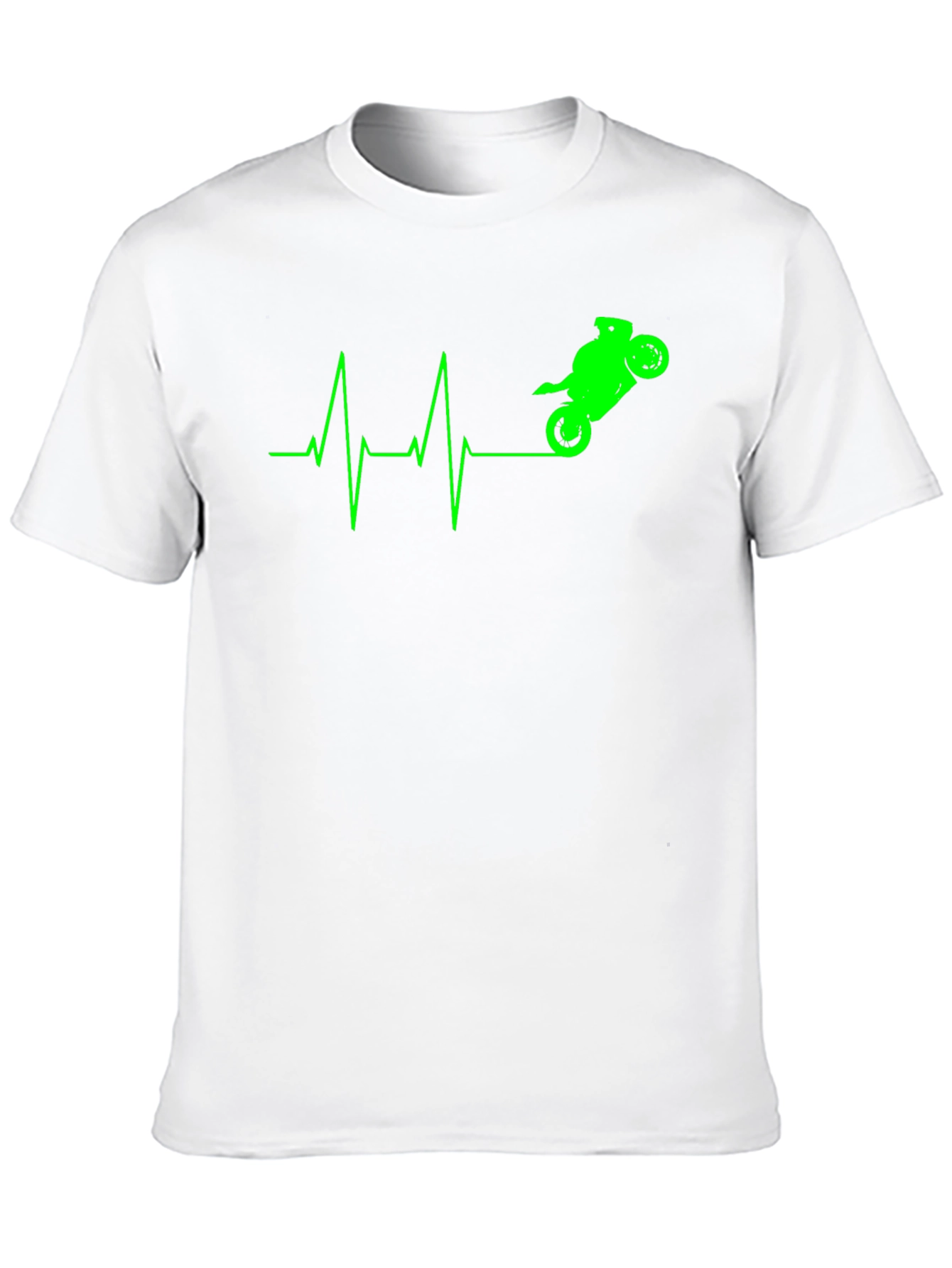 Motorcycle Heartbeat Graphic Tee - Black