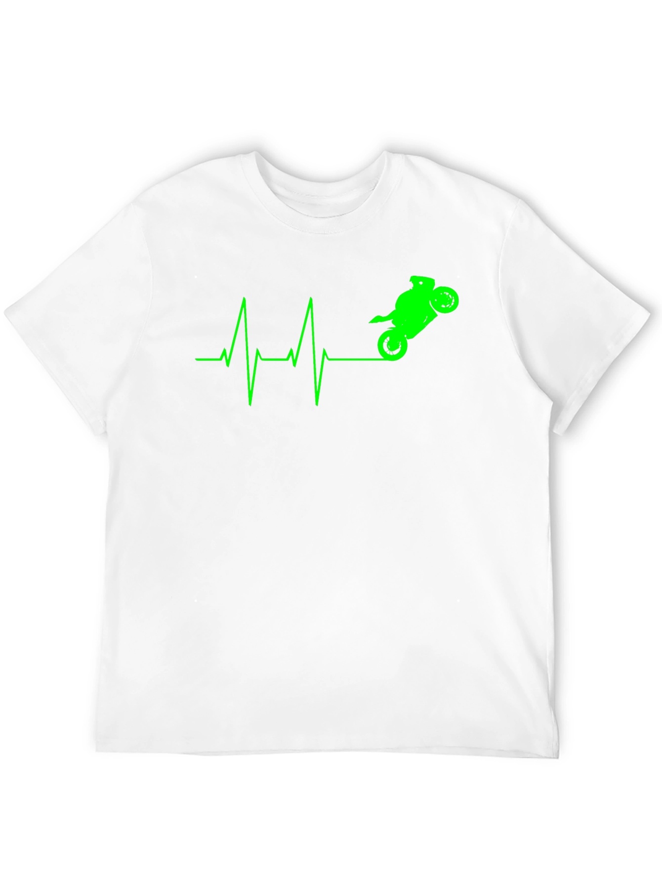 Motorcycle Heartbeat Graphic Tee - Black