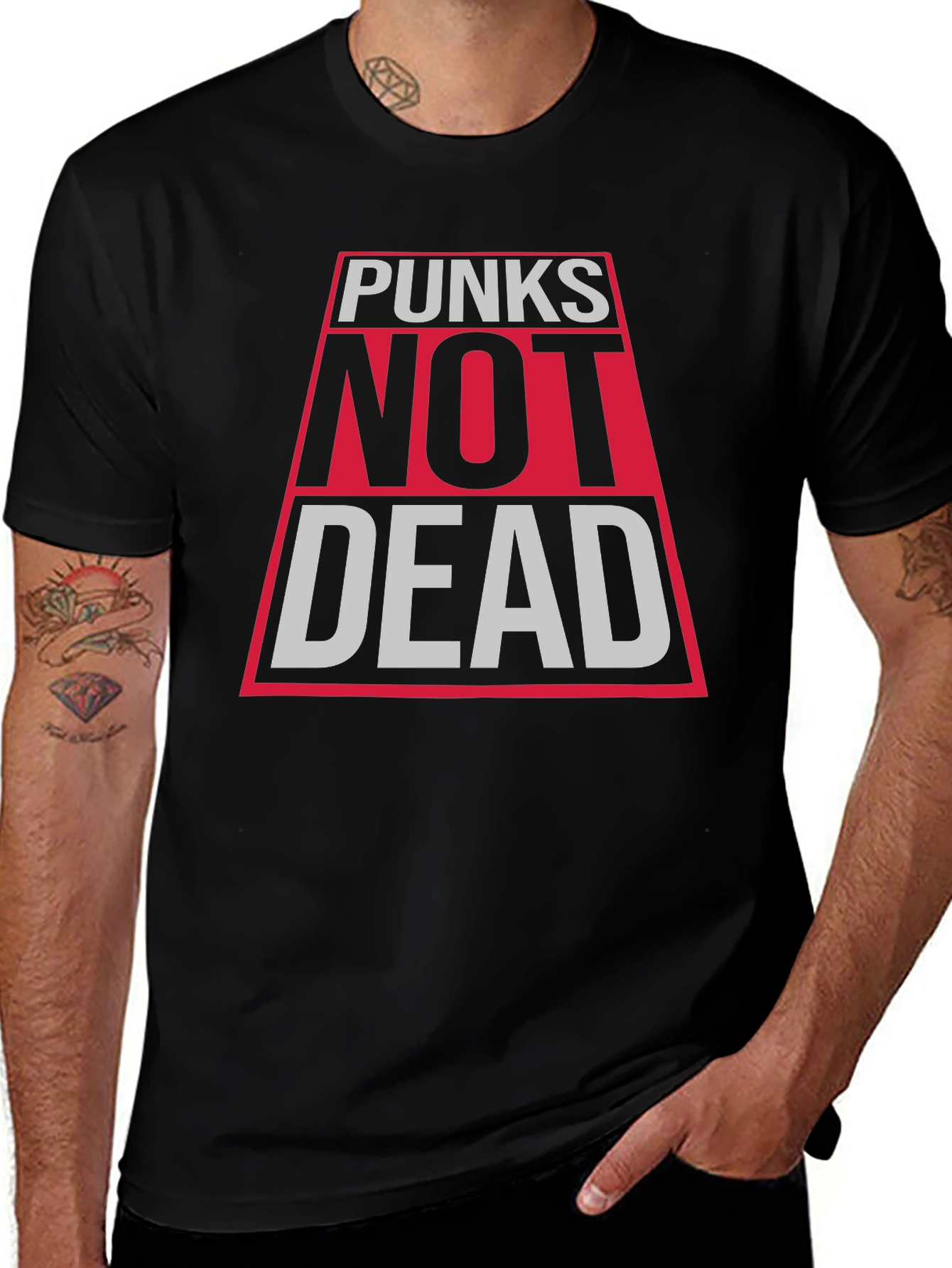 Punks Not Dead Graphic Tee - Black