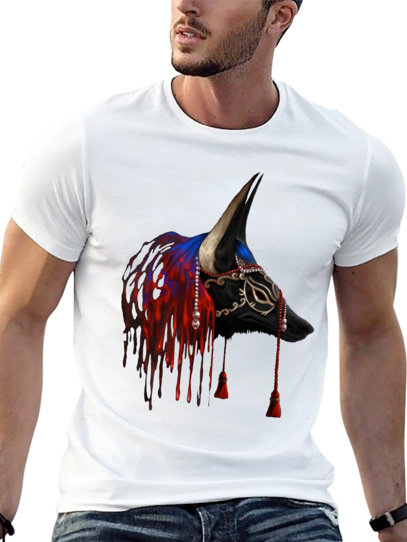 Black Bull Mask T-Shirt - Unique Graphic Tee